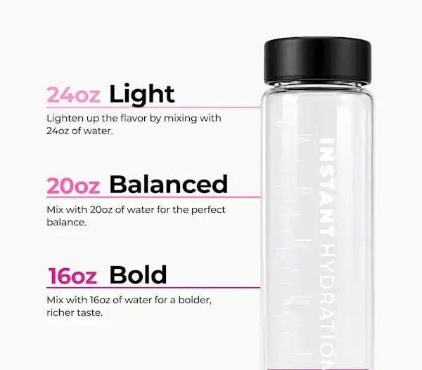 Pour into 16 oz to 24 oz of cold water